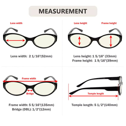 Oval Blue Light Blocking Glasses for Women