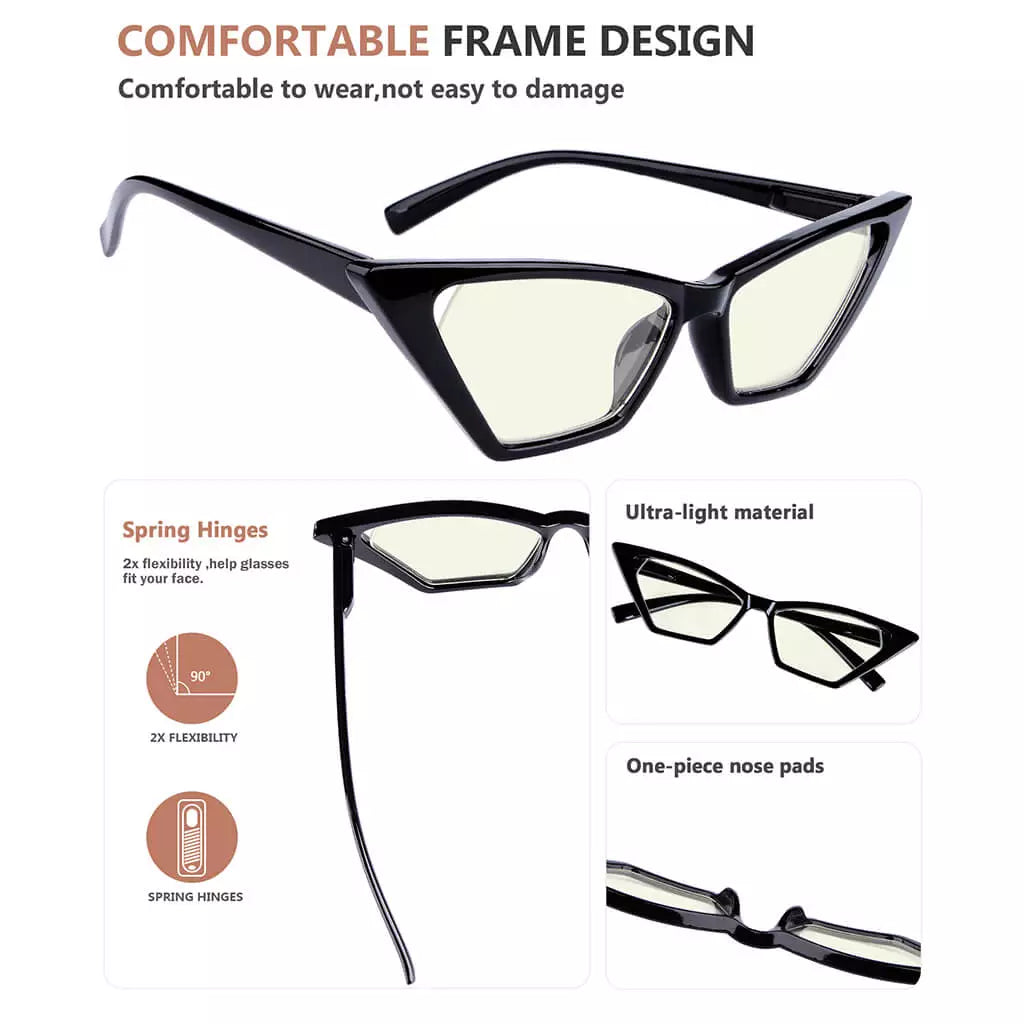 Cat Eye Oversize Blue Light Blocking Reading Glasses Women