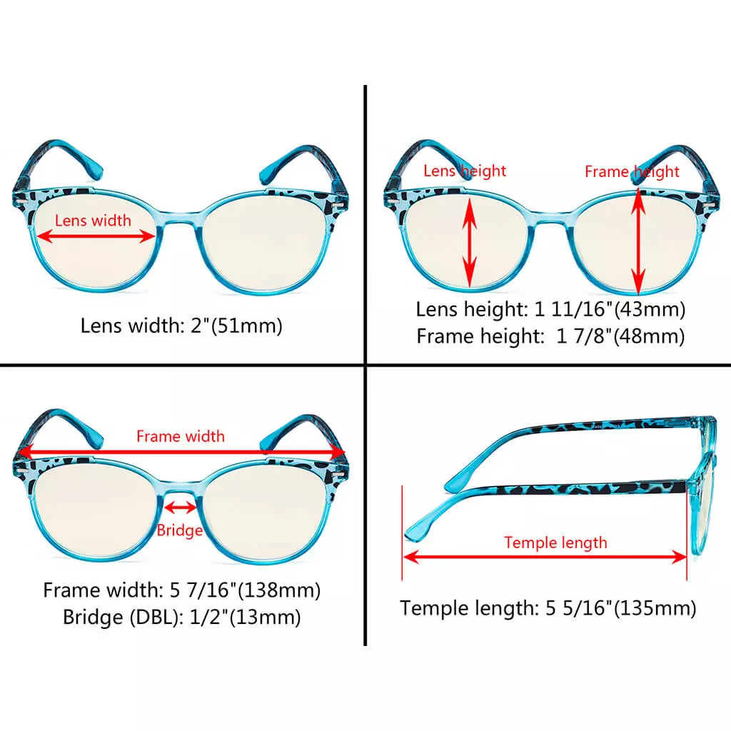 Pattern Design Blue Light Blocking Reading Glasses Women Ladies