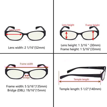Rectangle Blue Light Blocking Reading Glasses Women