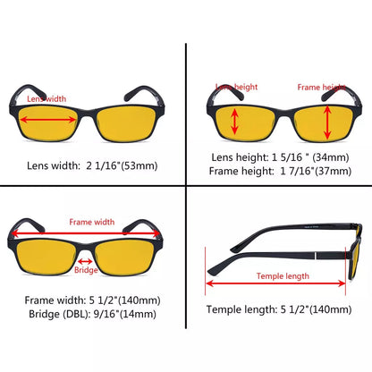 Amber Tinted Wood Pattern Blue Light Blocking Reading Glasses Women Men
