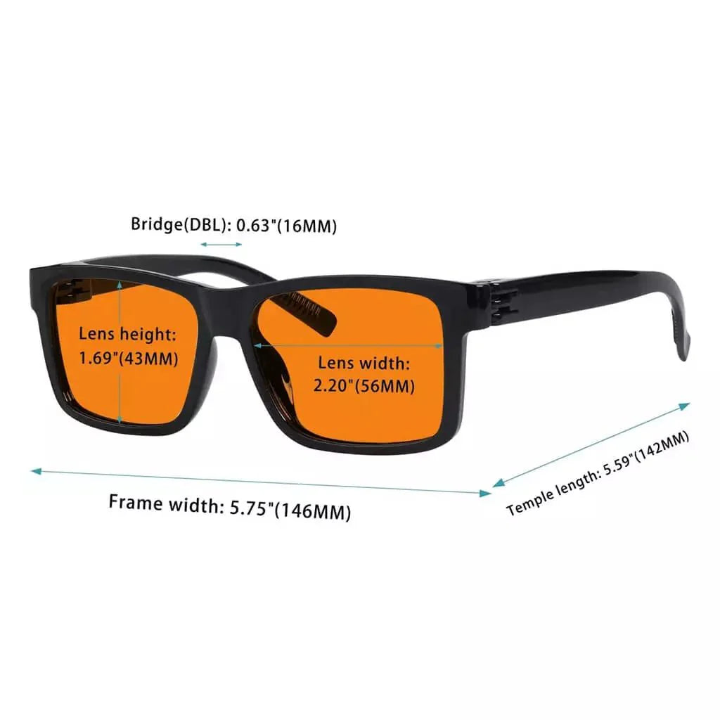 100% Blue Light Blocking Orange Lens Screwless Glasses Women R2508-B98