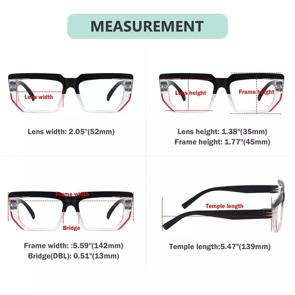 Eyeglasses Spec Rectangle Screwless Metalless Glasses Women No Power