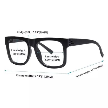 Oversize 30% Blue Light Blocking Glasses Screwless Eyewear R2316-B15