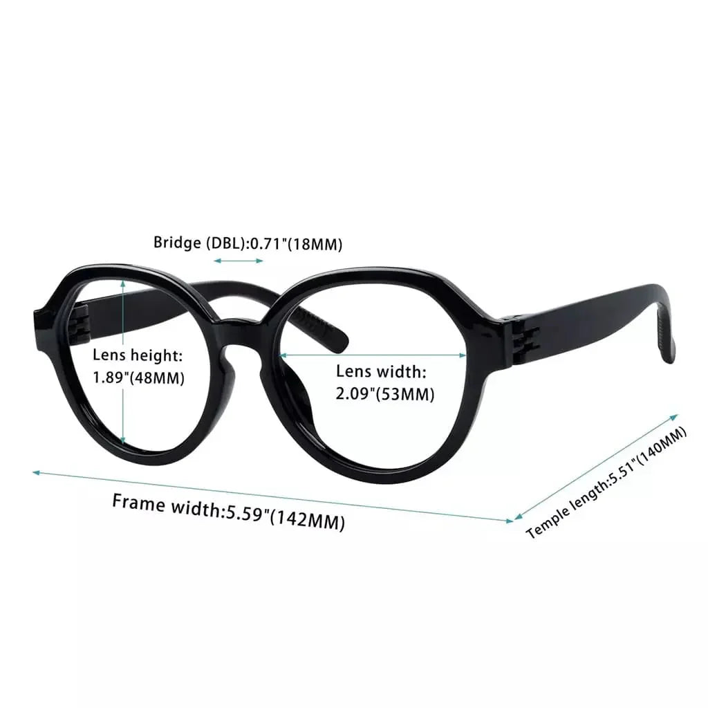 Eyeglasses Oversize Metalless Screwless Spec Women Zero Power