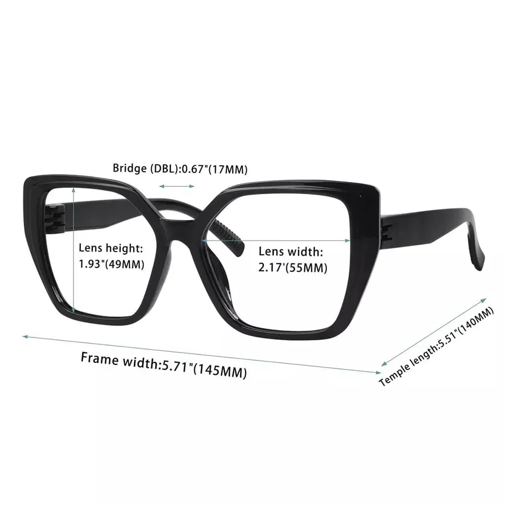30% Blue Light Blocking Glasses Oversized Metalless Women R2314-B15