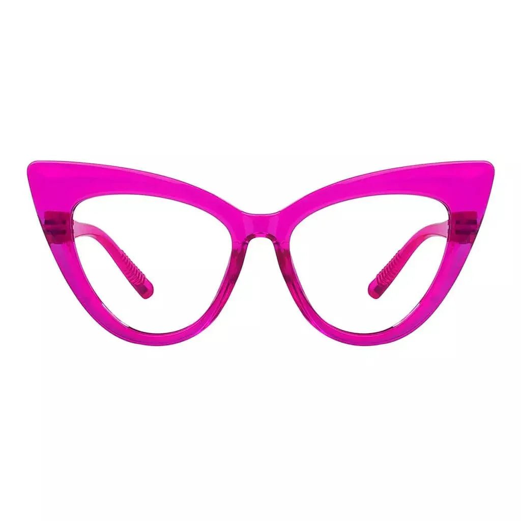 Eyeglasses Cateye Metalless Screwless Spec Women Zero Power