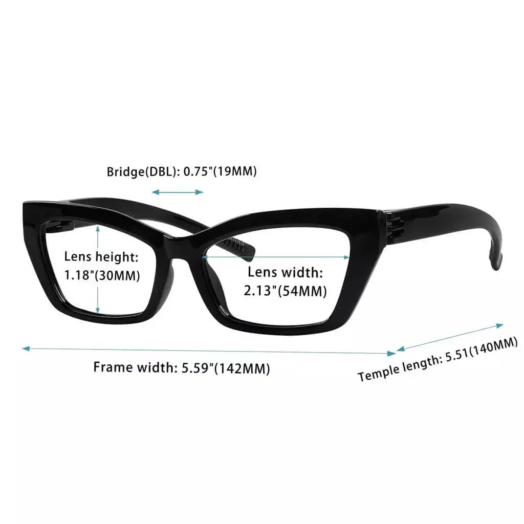 Eyeglasses Cat-eye Metalless Screwless Spec Women Zero Power