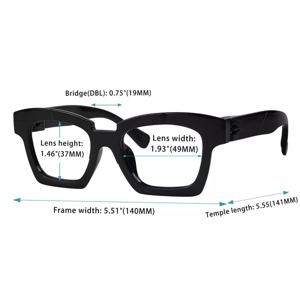 Eyeglasses Square Metalless Screwless Spec Zero Power Women