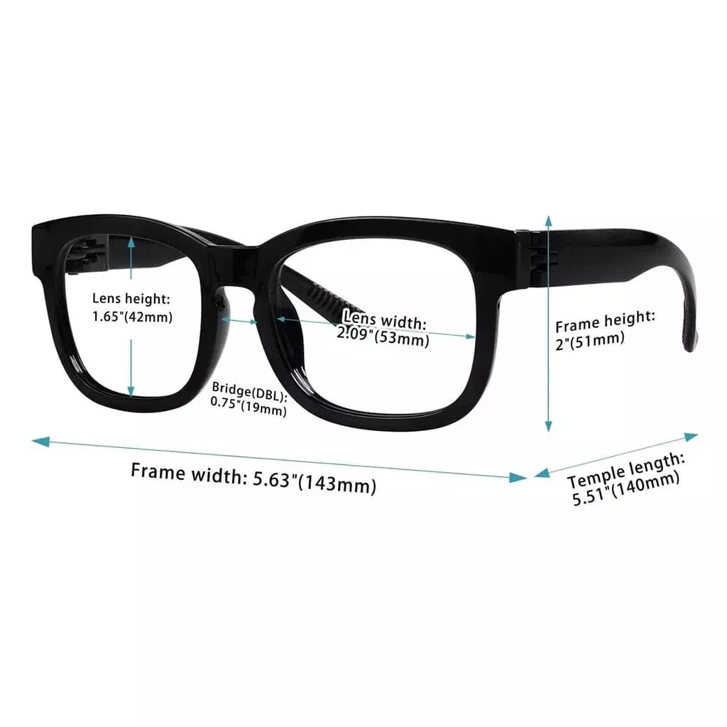 Eyeglasses Square Metalless Screwless Spec Women Zero Power