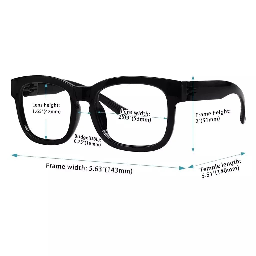Eyeglasses Square Metalless Screwless Spec Women Zero Power