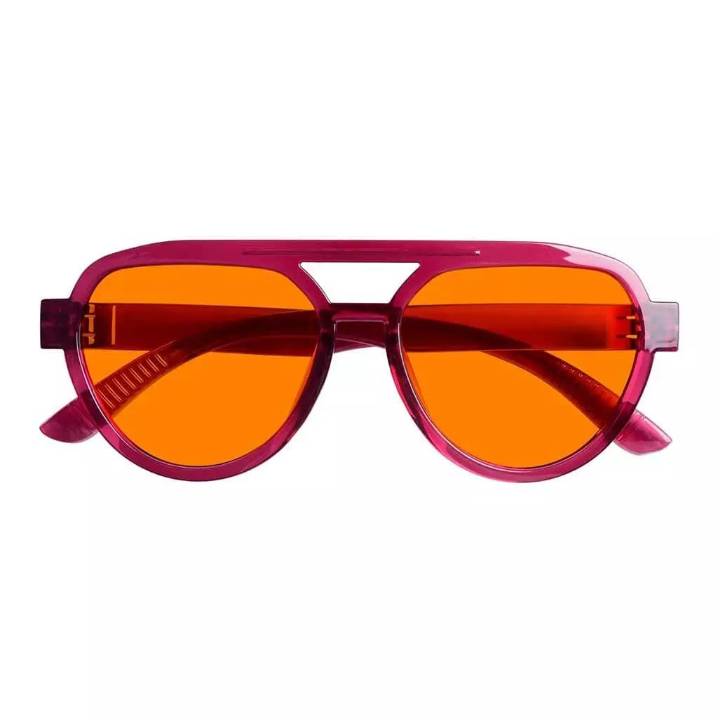 Cgccn 100% Blue Light Blocking Metalless Screwless Glasses Orange Tinted Lenses