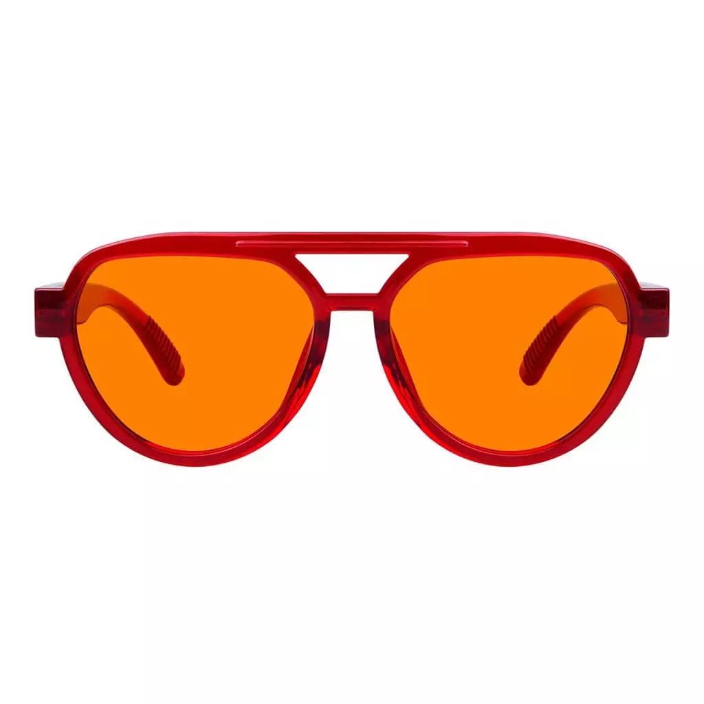 Cgccn 100% Blue Light Blocking Metalless Screwless Glasses Orange Tinted Lenses