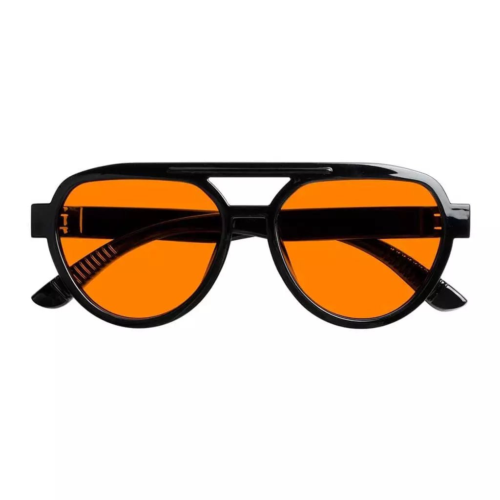Cgccn 100% Blue Light Blocking Metalless Screwless Glasses Orange Tinted Lenses