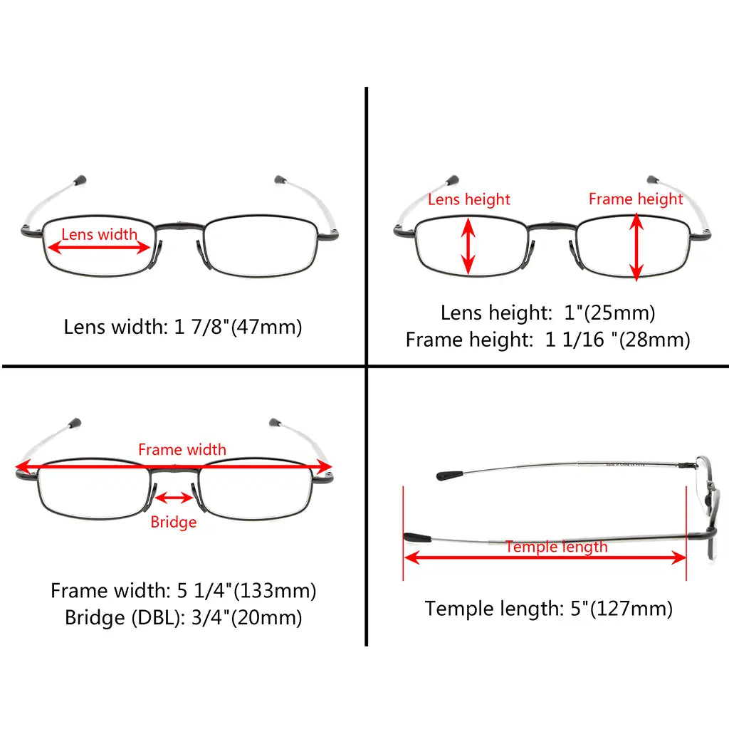 wirerim folding reading glasses women men